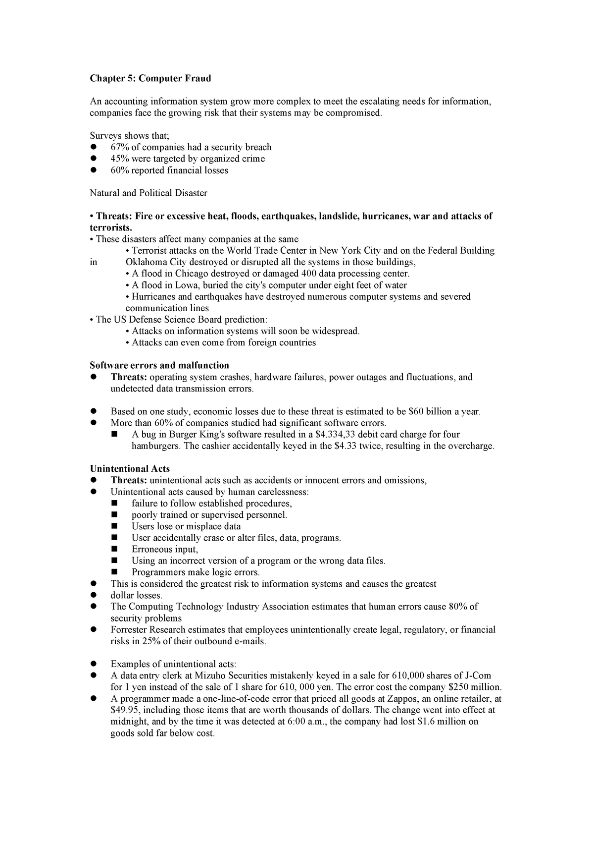 AIS Chapter 5 - Chapter 5: Computer Fraud An Accounting Information ...