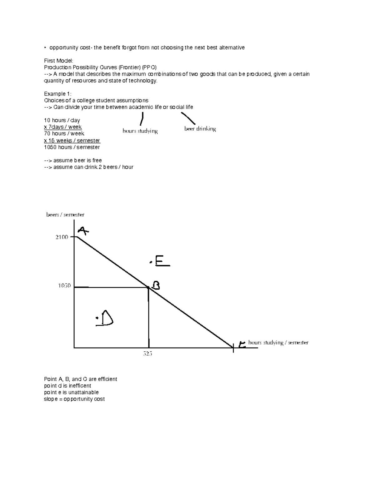 Opportunity cost notes opportunity cost the benefit from not