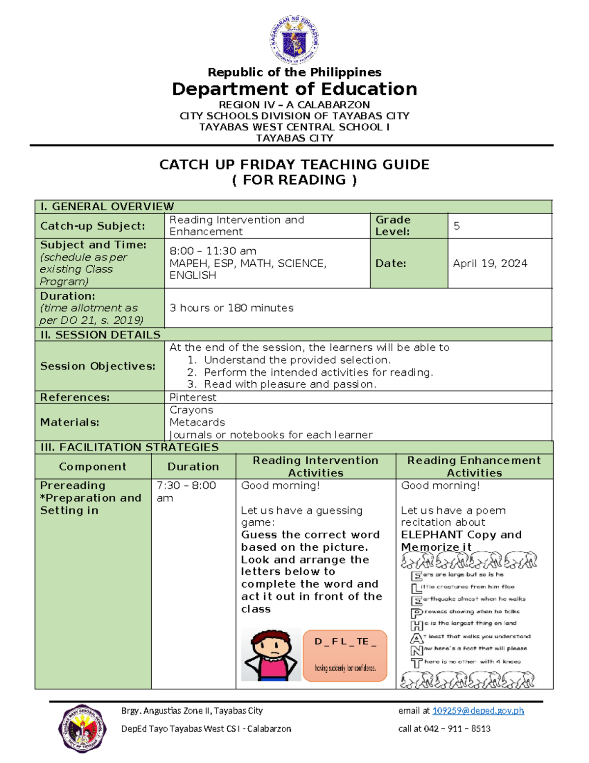 Week 3 Catch Up for Reading - Brgy. Angustias Zone II, Tayabas City ...