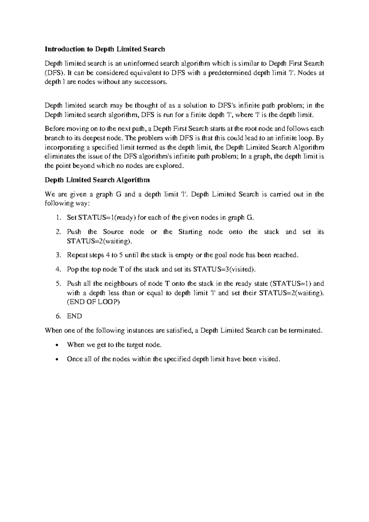 Depth Limited Search - Notes - Introduction to Depth Limited Search ...