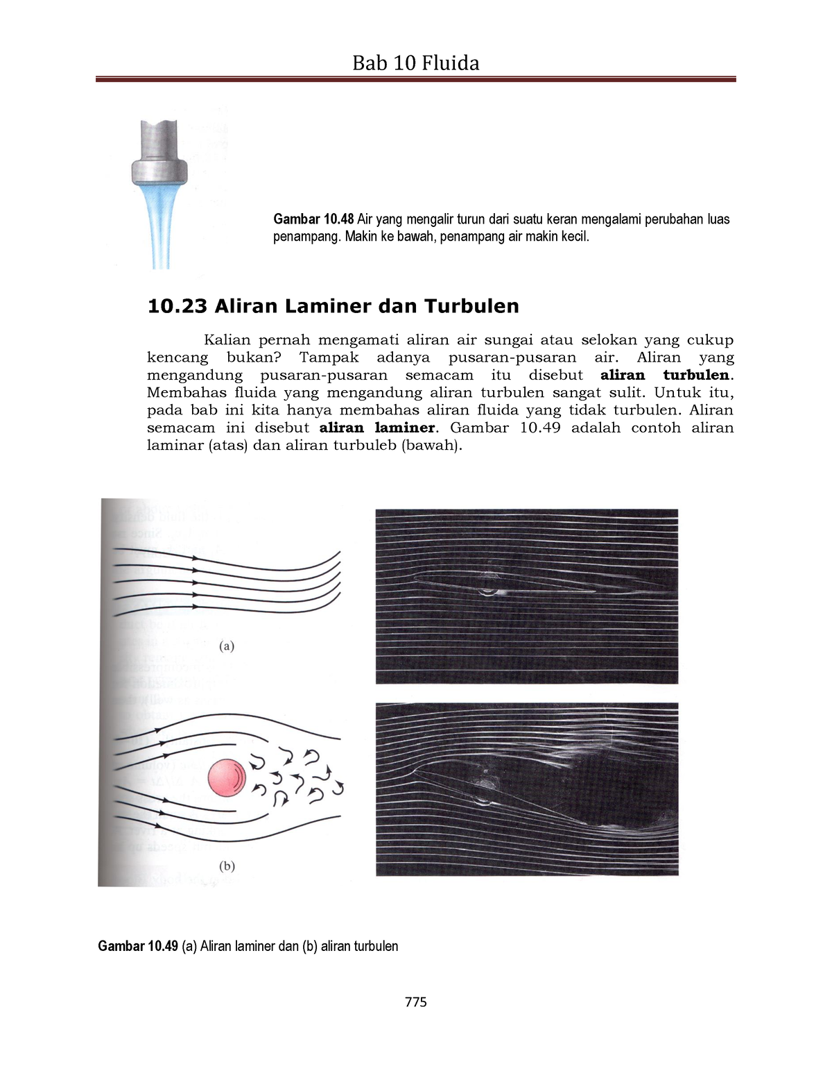 Bab 1 Besaran Dan Satuan Boss 5 30 Bab 10 Fluida 775 10 Aliran Laminer Dan Turbulen Kalian 9005