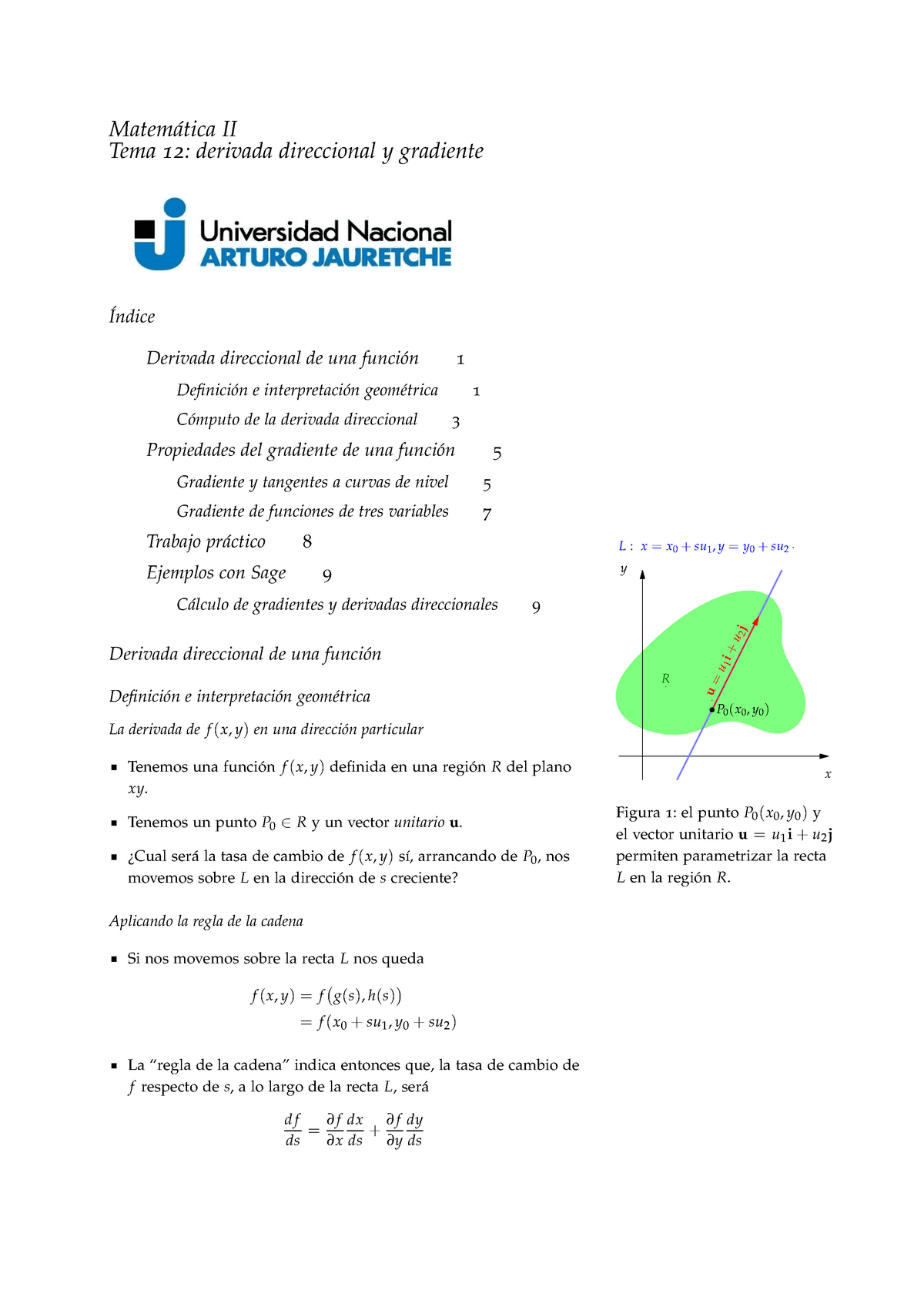 12 Derivada Direccional Y Gradiente Apunte - Matemática II Tema 12 ...