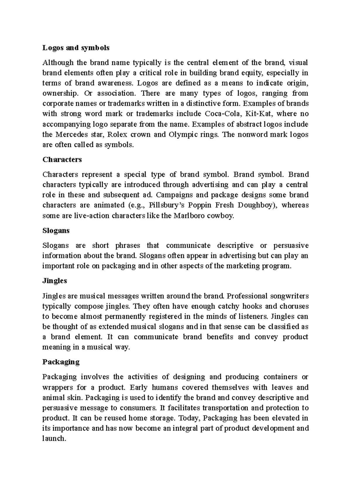 Logos and symbols 9 - Logos and symbols Although the brand name ...