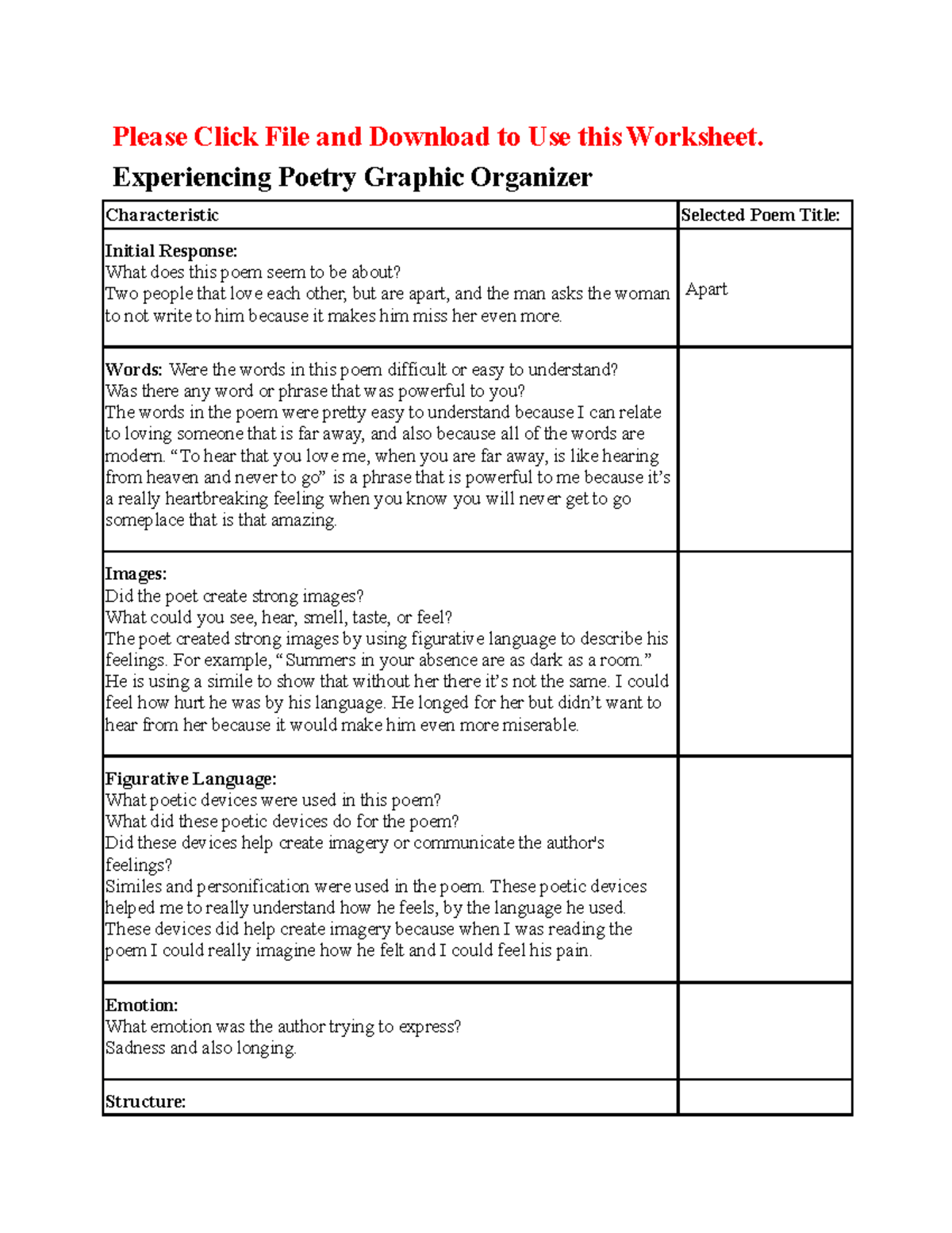 1 - yes - Please Click File and Download to Use this Worksheet ...