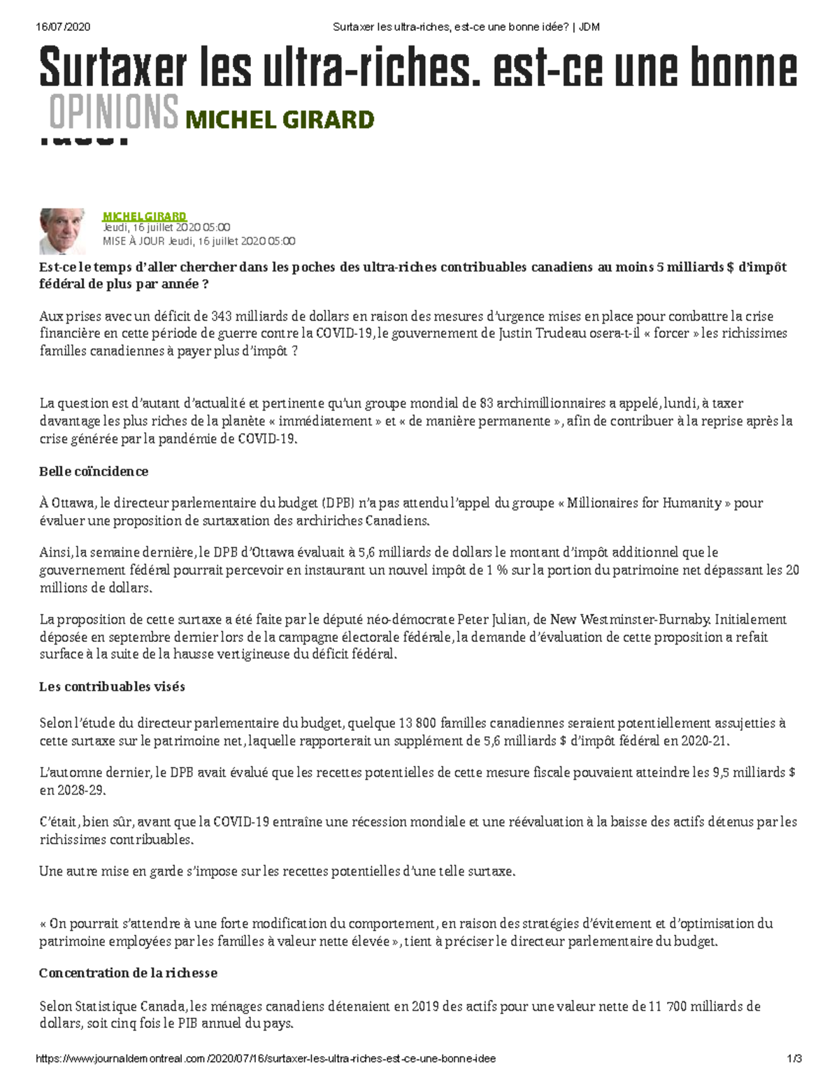 Surtaxer Les Ultra Riches Est Ce Une Bonne Idee Jdm Ctb6124 Studocu