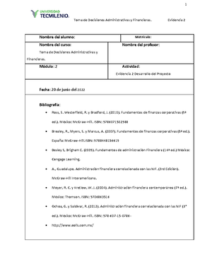 Evidencia 2 Análisis Financiero grupo LALA - An·lisis de la InformaciÛn ...