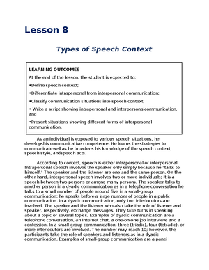 Lesson-10-OC - Lesson - Lesson 10 Speech Acts Parker and Riley cited ...