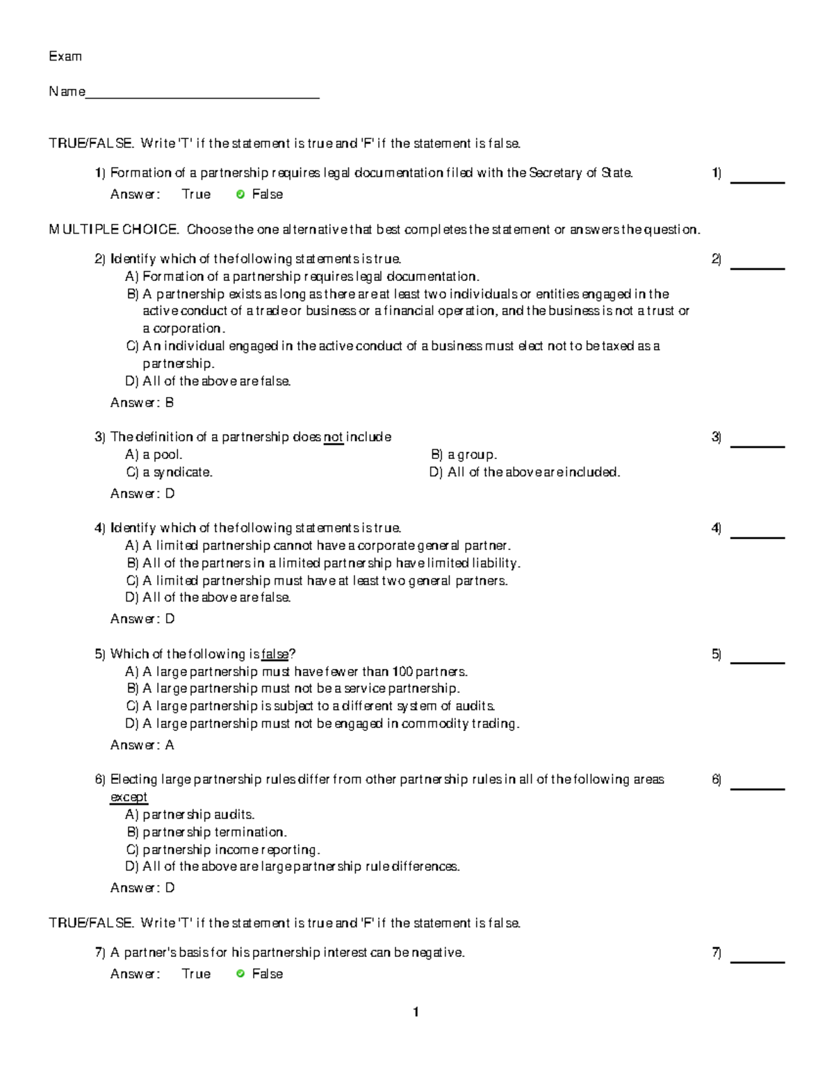 Chapter 9 - Test guide - Exam Name ...