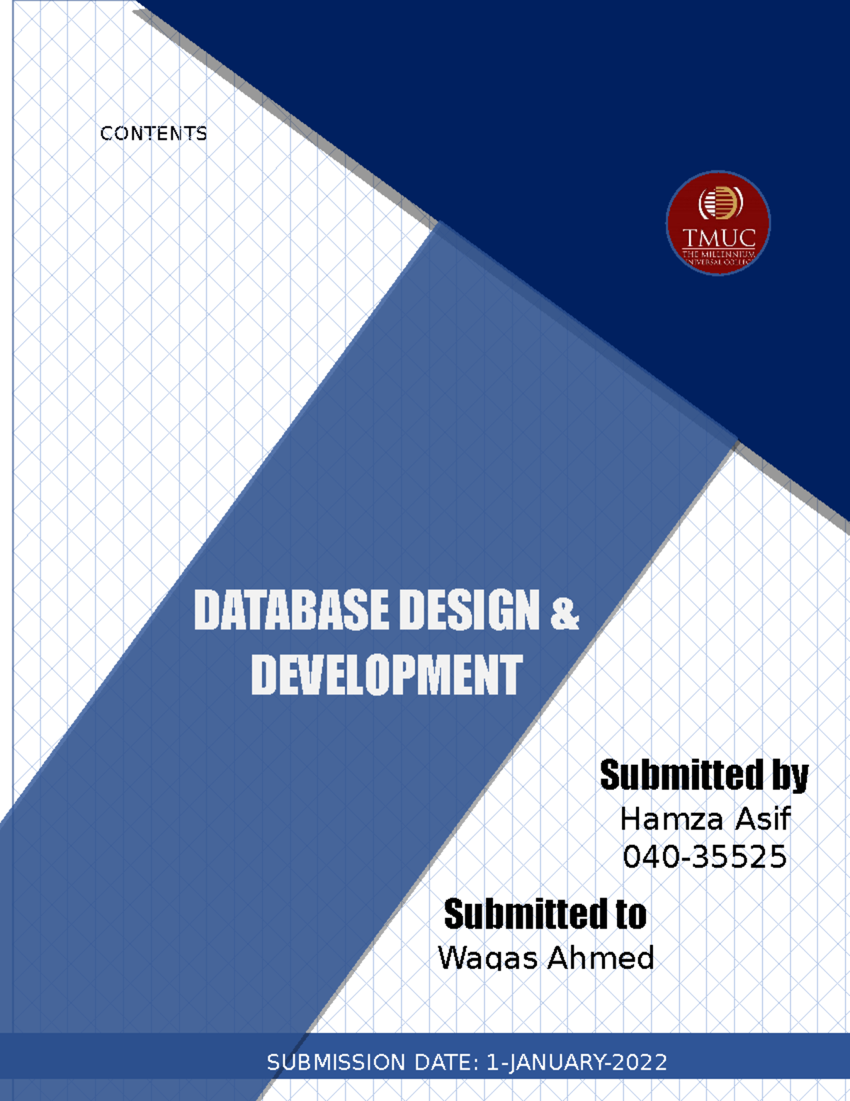 Database Design and Development - CONTENTS DATABASE DESIGN ...