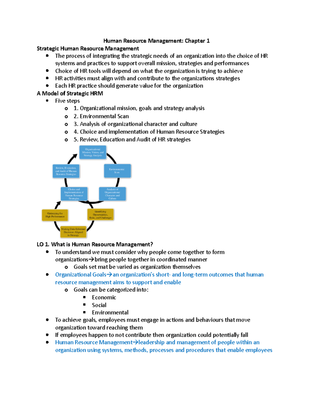Chapter 1 - Human Resource Management: Chapter 1 Strategic Human ...