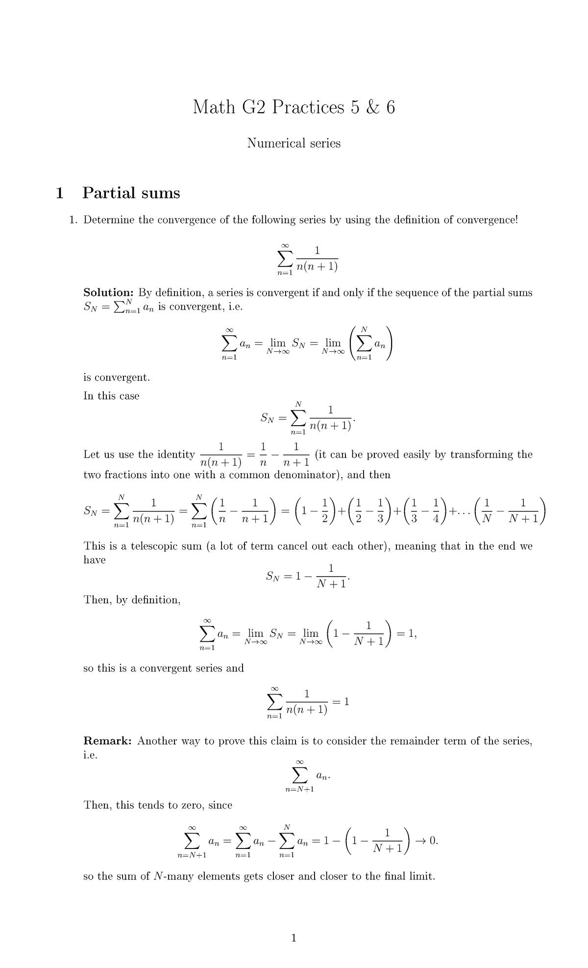 22eng G2 5 - notes - Math G2 Practices 5 & 6 Numerical series 1 Partial ...