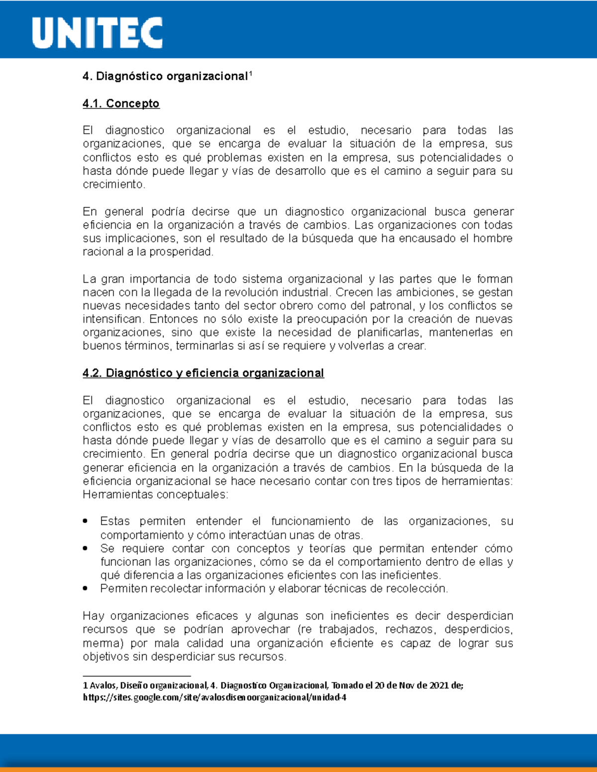 Semana Unidad 4. Diagnostico Organizacional(1) - 4. Diagnóstico ...