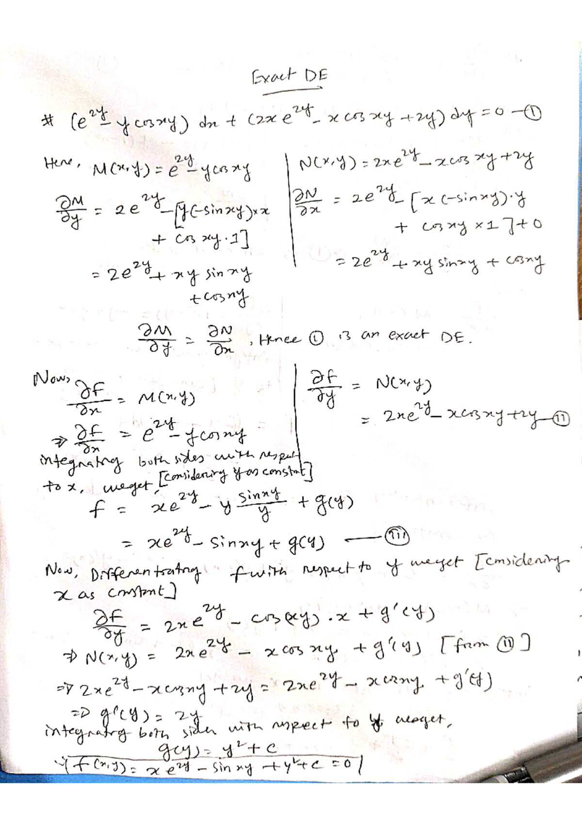 Exact Homogenous Modeling with DE - integral calculus - Studocu