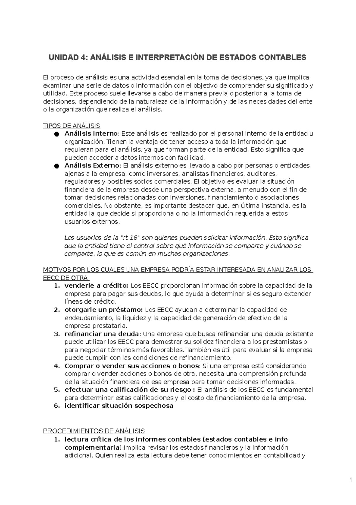 Resumen Conta Gerencial Segundo Parcial Unidad 4 AnÁlisis E InterpretaciÓn De Estados 2739