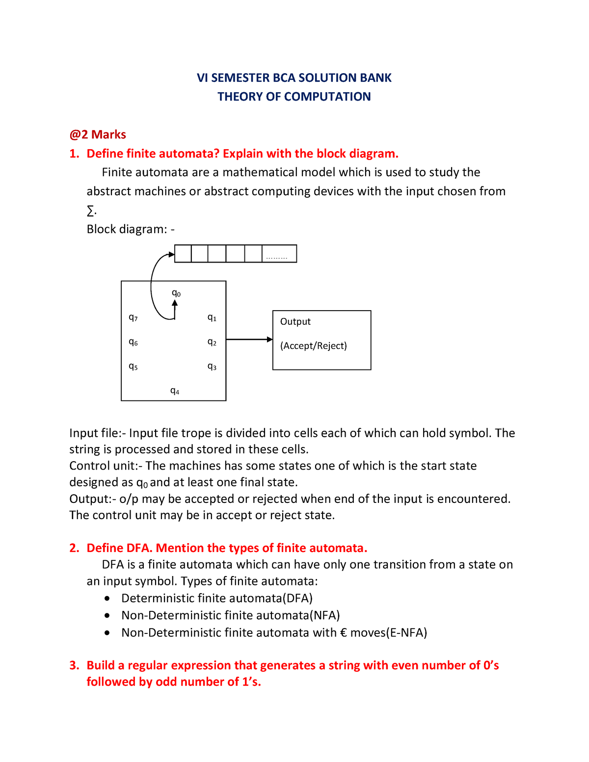 Theory Of Computation Notes 2020 !!! - VI SEMESTER BCA SOLUTION BANK ...