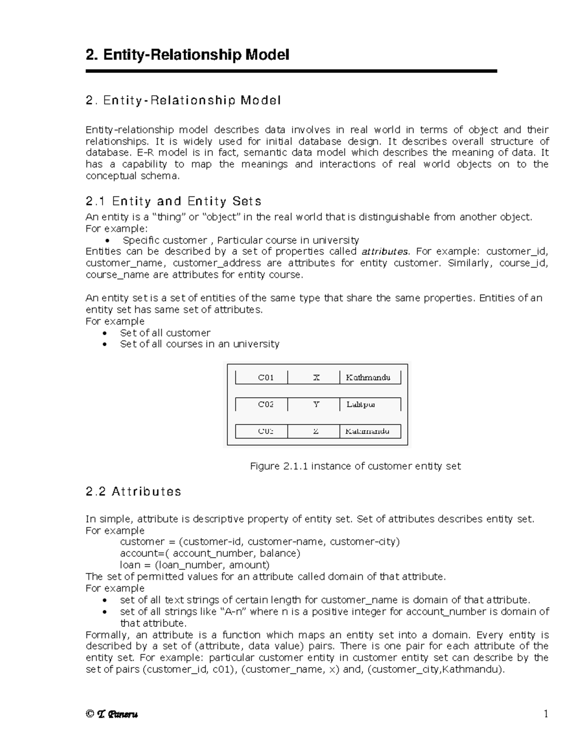 Chapter 2 Entity Relationship Model 12 - 2. Entity-Relationship Model ...