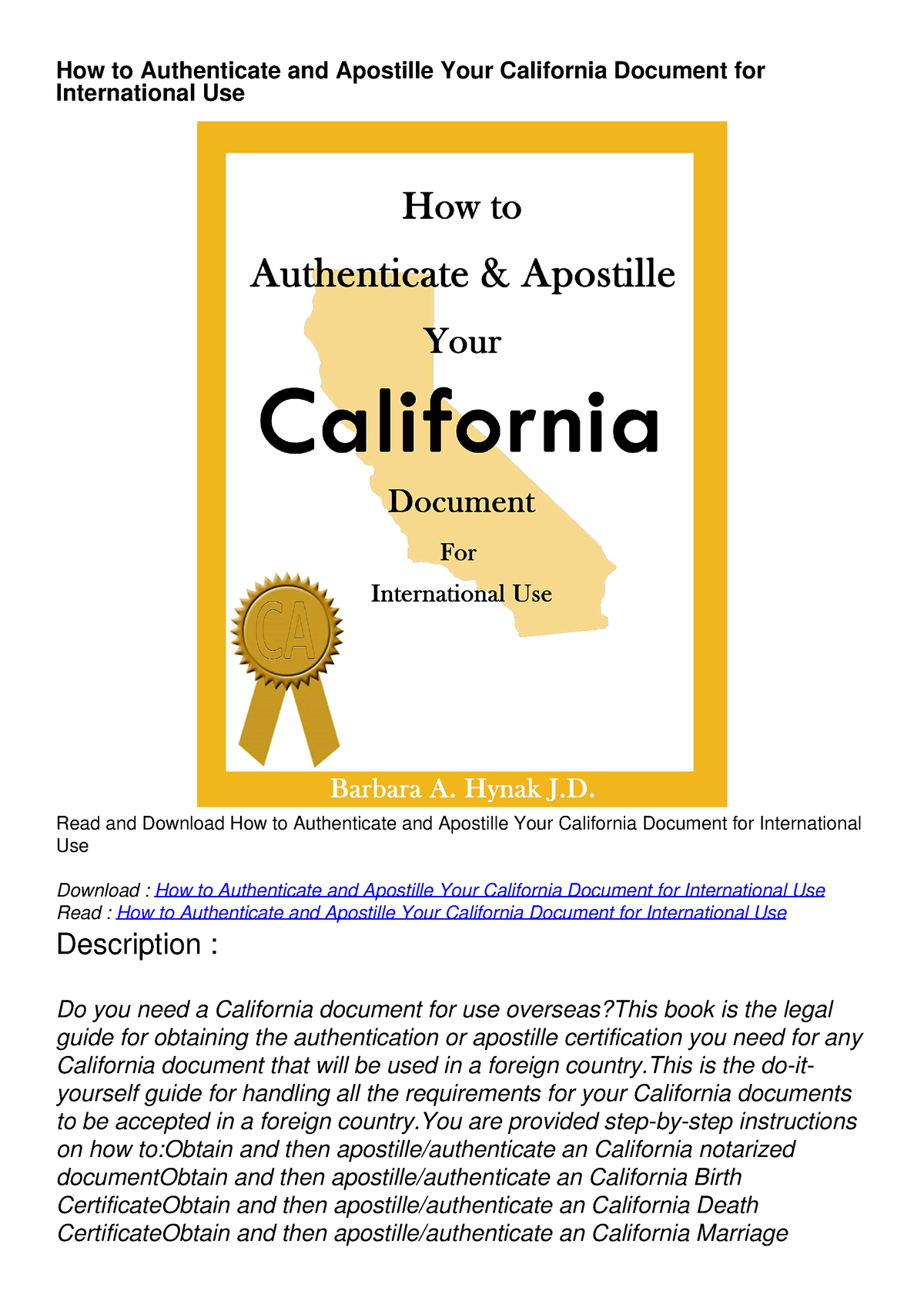 Get PDF How To Authenticate And Apostille Your California Document For   Thumb 1200 1698 