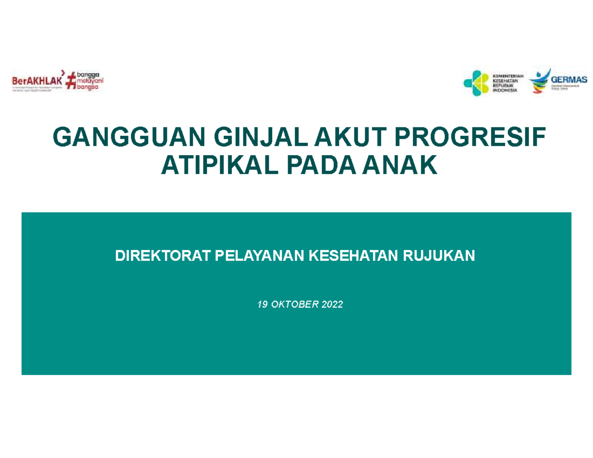 Se Pelaporan Aki Dirjen Yankes Direktorat Pelayanan Kesehatan Rujukan Gangguan Ginjal Akut