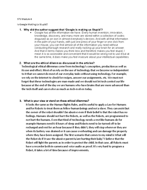 STS Module 11 Gene therapy q1 - First, it is impossible to have a 100% ...