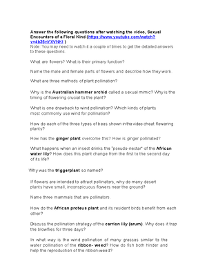 Plant Reproduction Activity Studocu