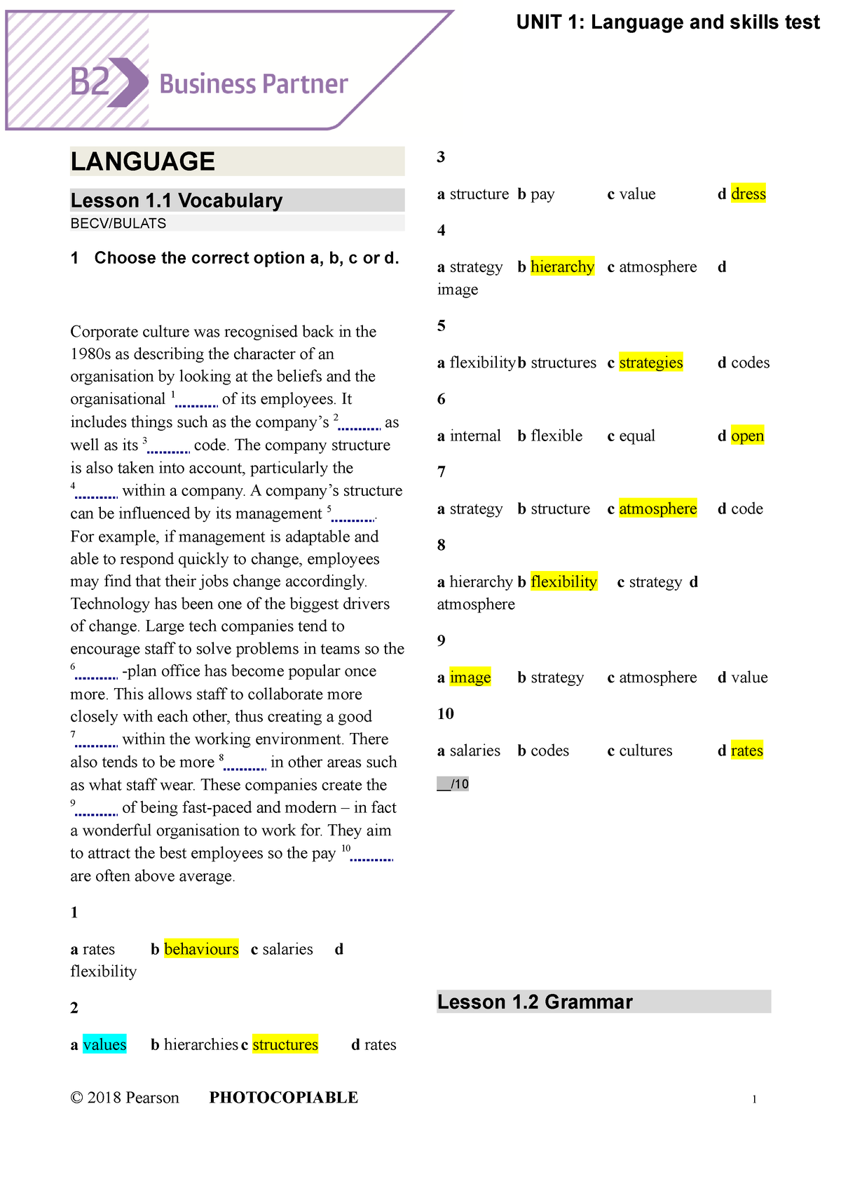 BP B2 Tests Unit1 - Kl;k;k;k;k;bbbbbbbbbbbbbbb - LANGUAGE Lesson 1 ...