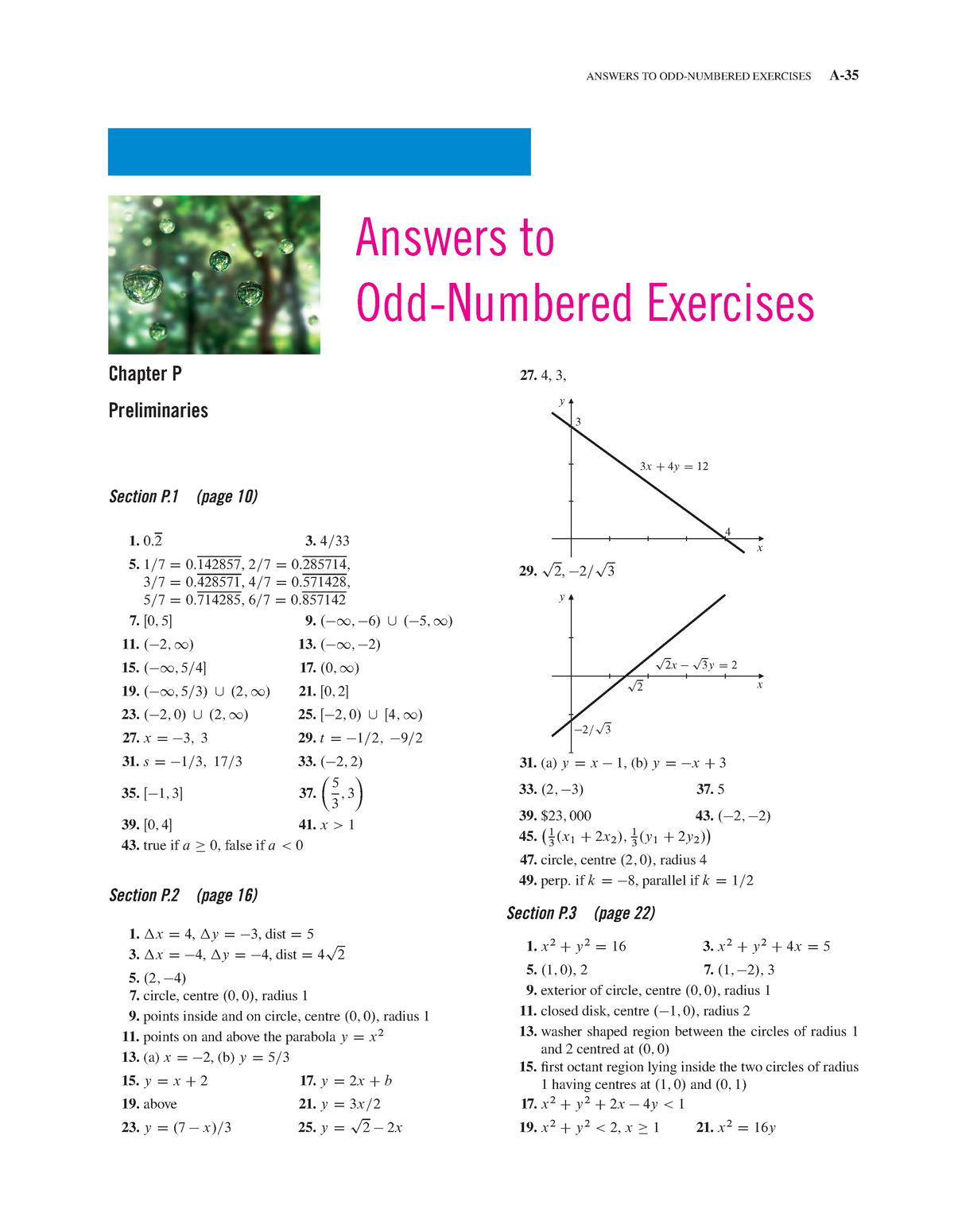 Calculus Answer Book Answers To Odd Numbered Exercises A 3 5 Answers To Odd Numbered Exercises Studocu