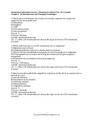 Chapter 06 - Test Bank - 1 Management Information Systems: Managing The ...