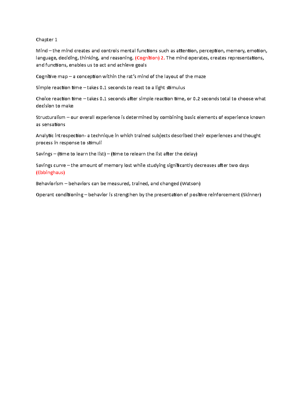 Exam 1 ebook study guide - Chapter 1 Mind – the mind creates and ...