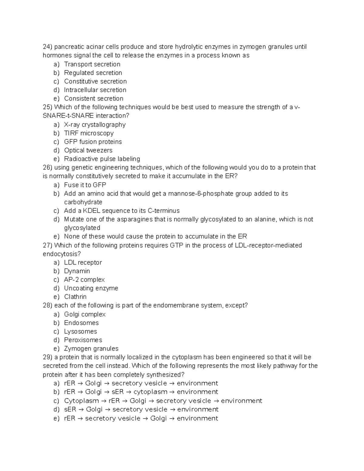 Chapter 12 Exam Pt. 4 - exam questions and answers - pancreatic acinar ...