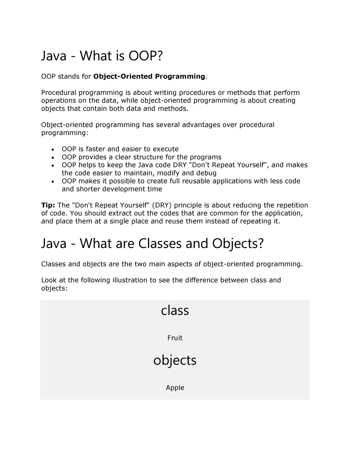 Java Notes Pdf - Java - What Is OOP? OOP Stands For Object-Oriented ...