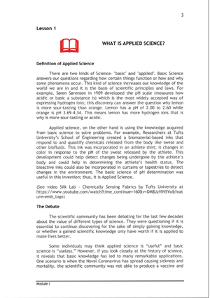 Applied Science M3L4 - Applied science for textile - Studocu