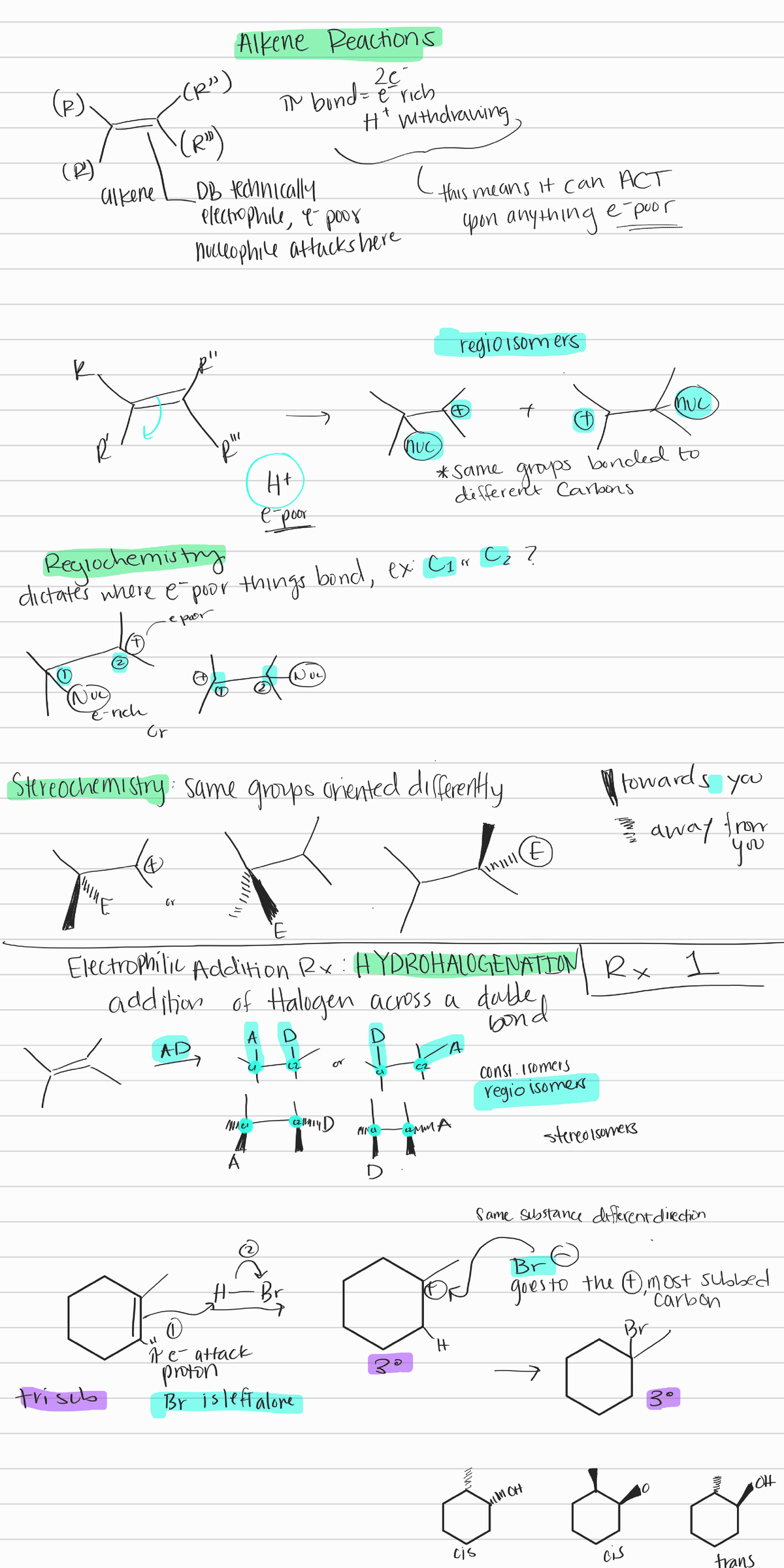 Alkenes Reactions - Dr. Schulze lecture - CHEM 314 - Studocu