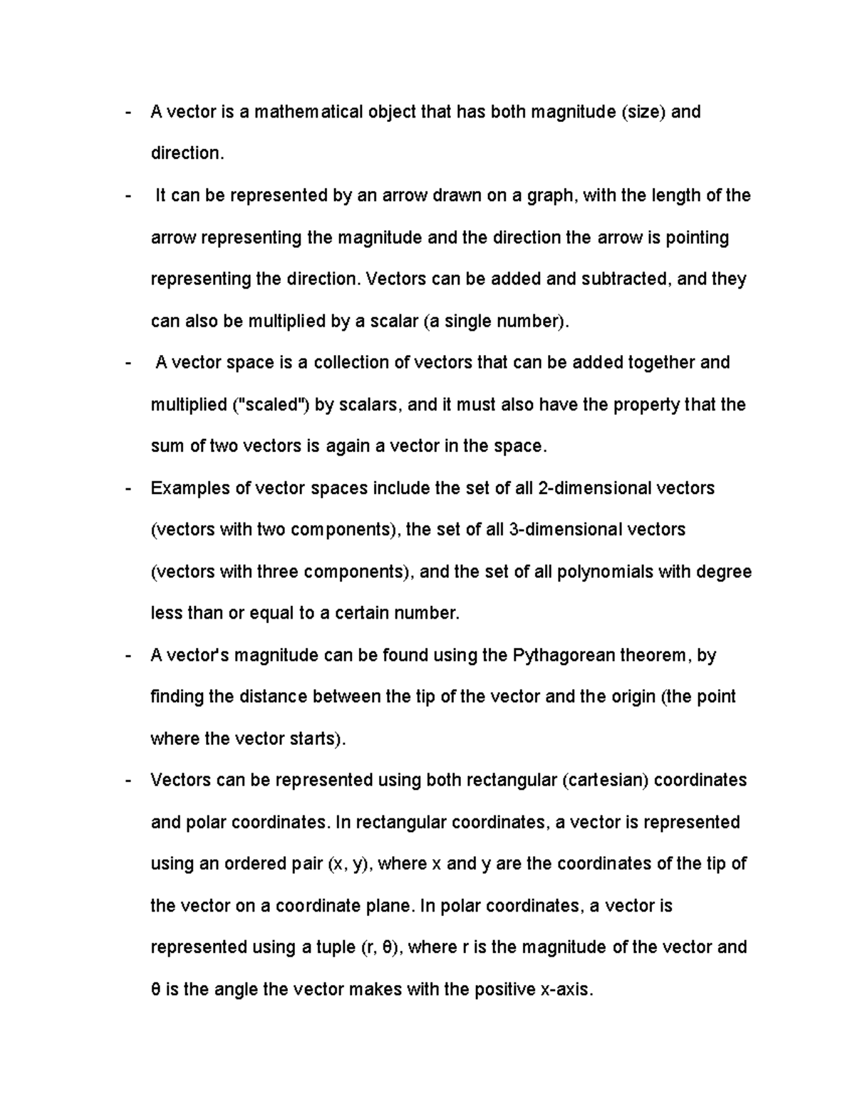 Vectors Intro - A vector is a mathematical object that has both ...