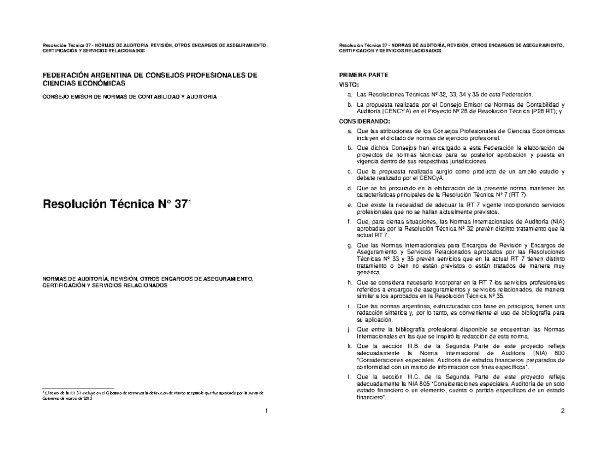 Rt 37 - Resolucion tecnica 37 - CERTIFICACIÓN Y SERVICIOS RELACIONADOS ...