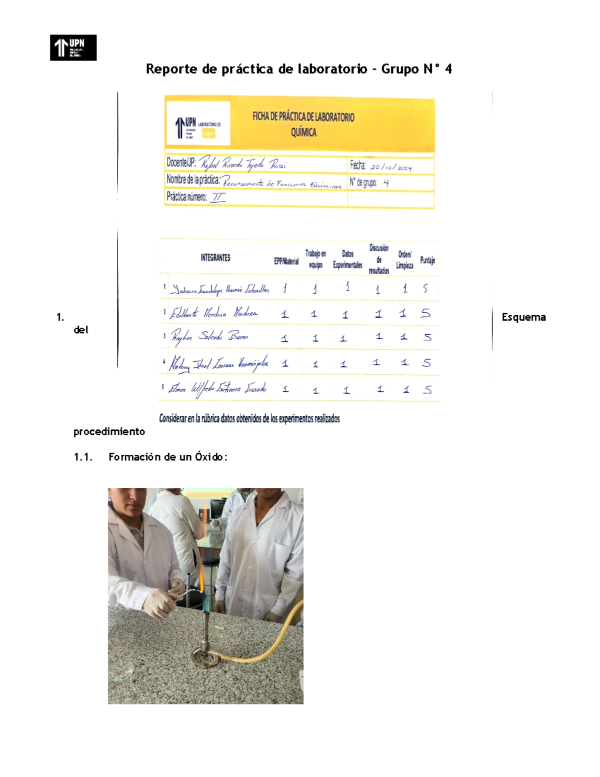 Reporte De Resultados Laboratorio Grupo N Reporte De Pr Ctica De