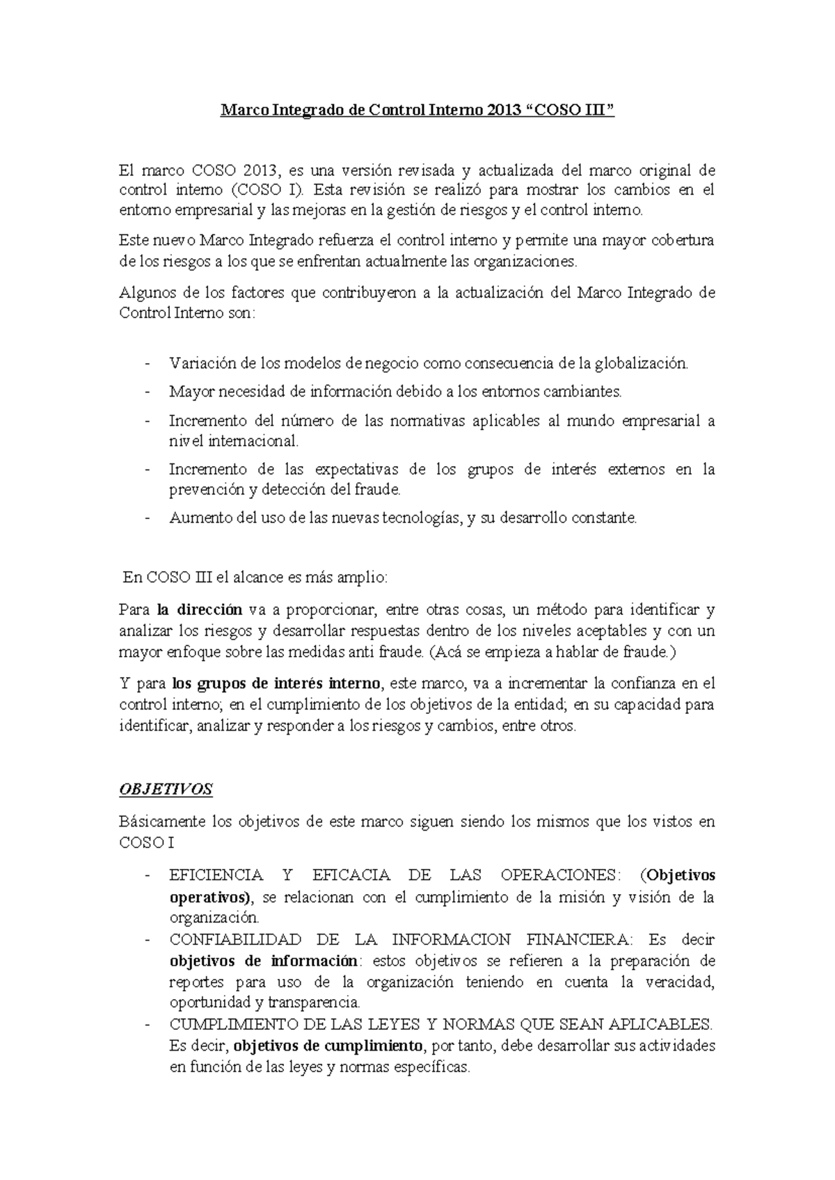 8. Grupo 10 COSO III y COSO IV - Marco Integrado de Control Interno ...