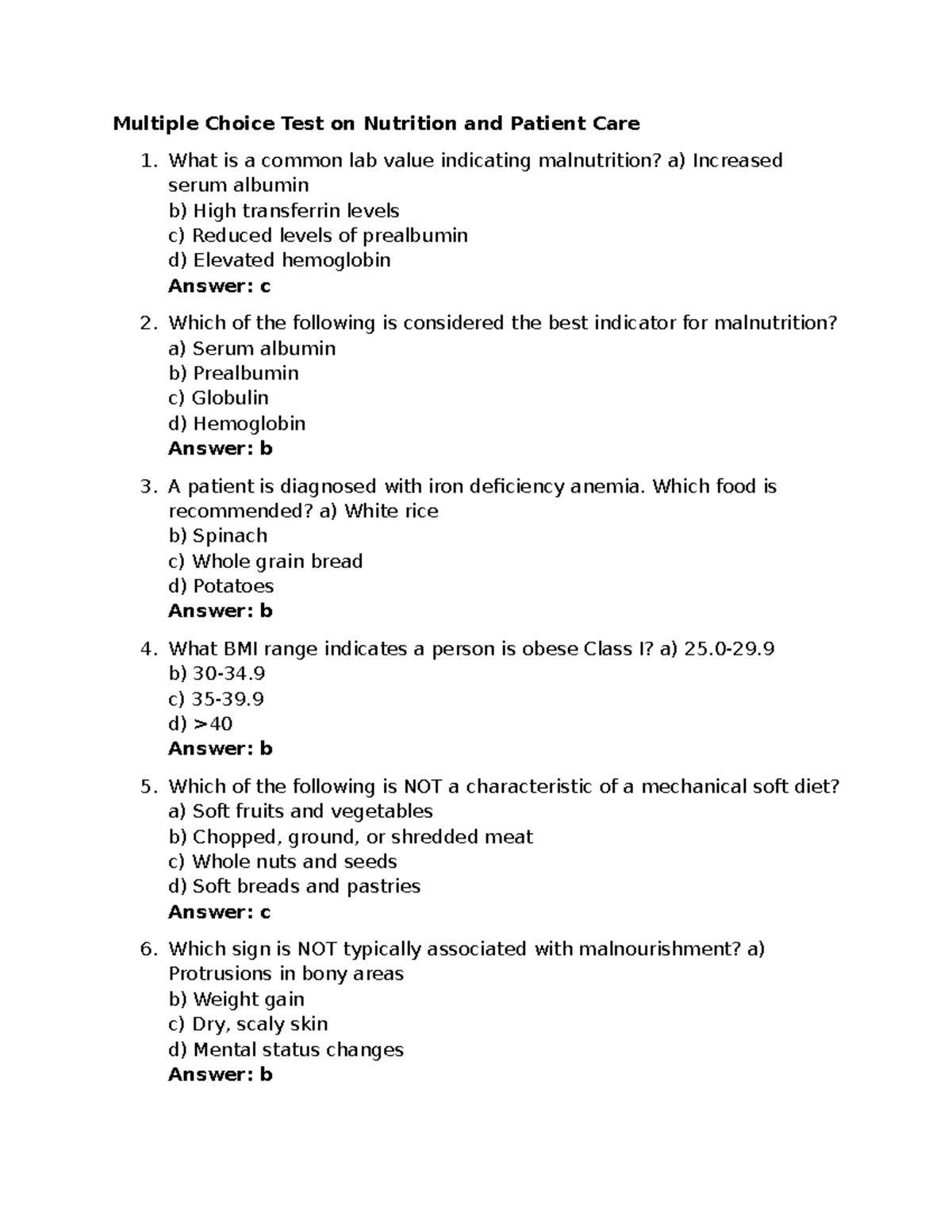 Multiple Choice Test on NUR 215 EXAM 3 - Multiple Choice Test on ...