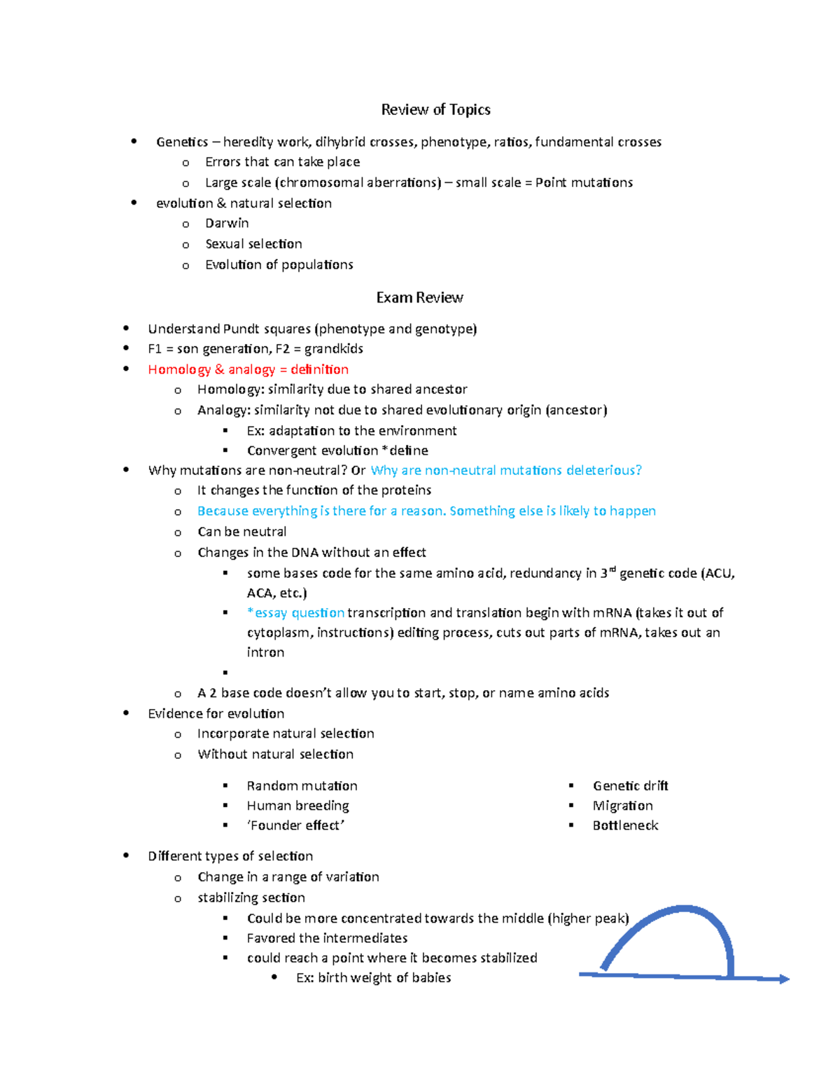 Zoology Exam 2 Notes Review of Topics heredity work