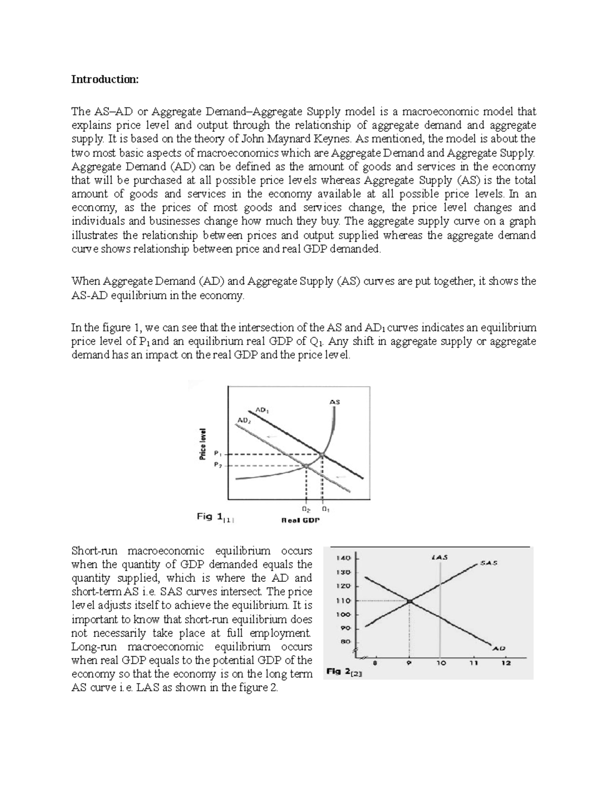 Aggregate Supply-Aggregate Demand Model - Introduction: The AS–AD or ...