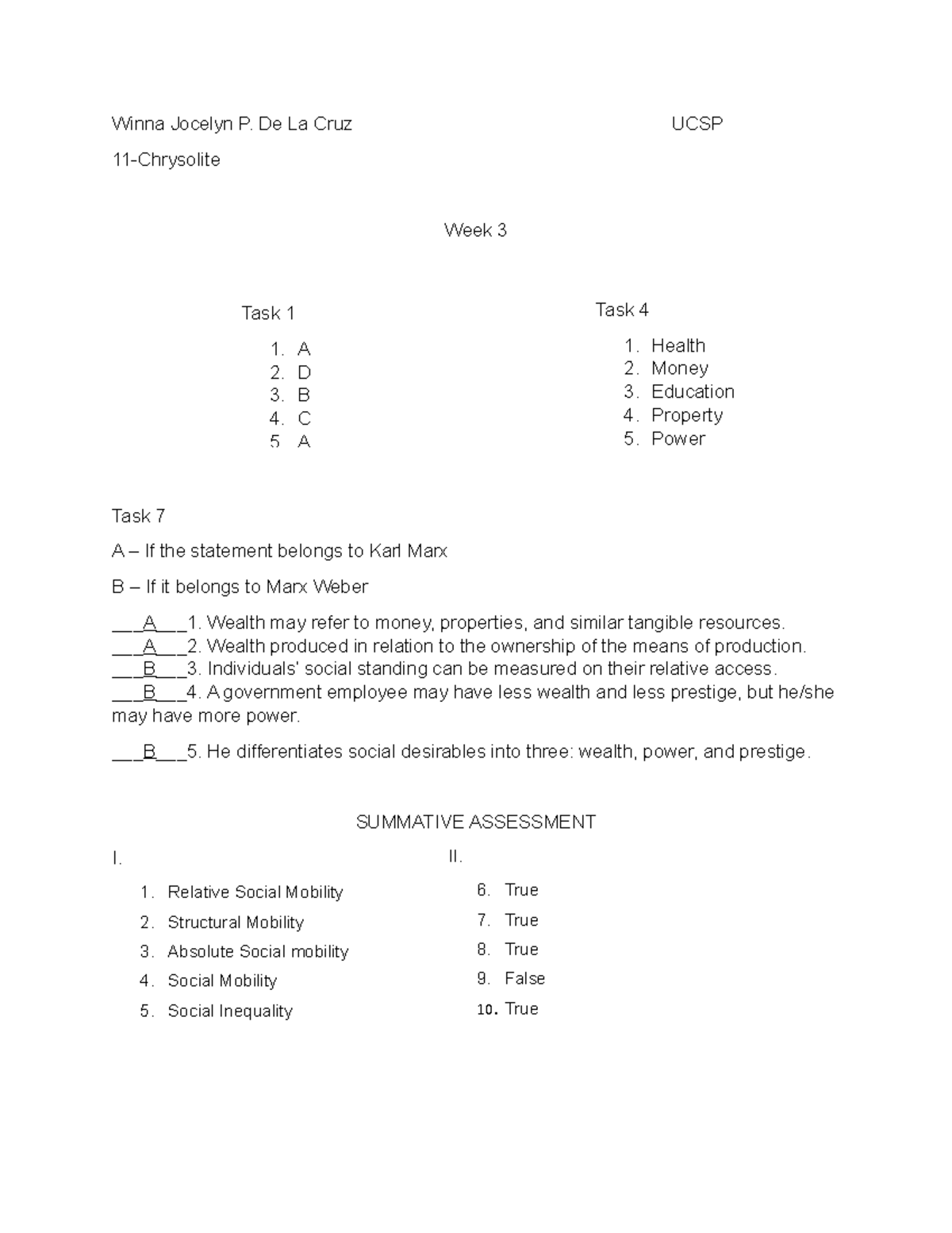 UCSP Week3 answer sheet - Winna Jocelyn P. De La Cruz UCSP 11 ...