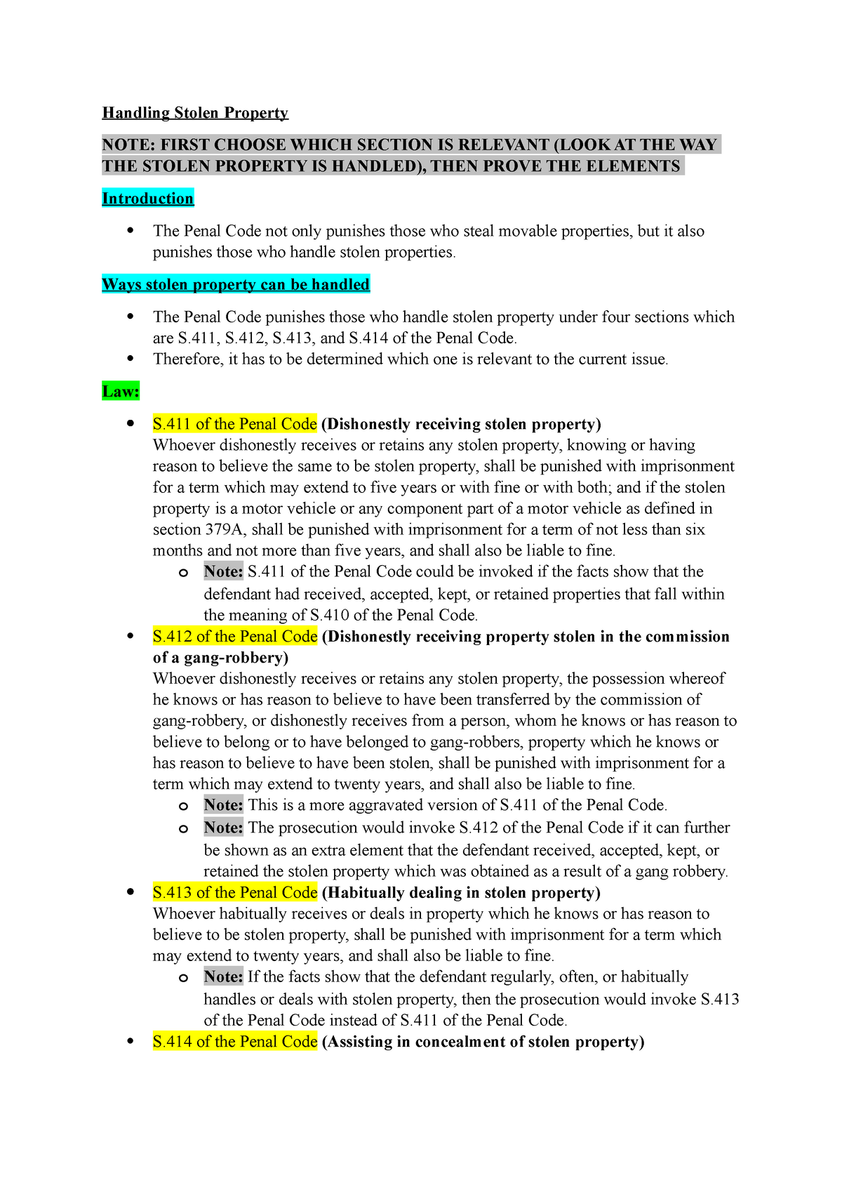 criminal-law-ii-handling-stolen-property-notes-handling-stolen