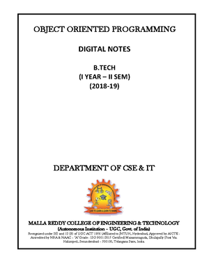 C language - notes ofor c - object oriented program - Studocu