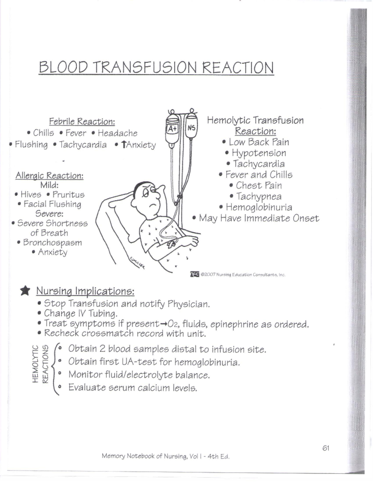 Blood Transfusion Handout - Nurs 115 - Studocu