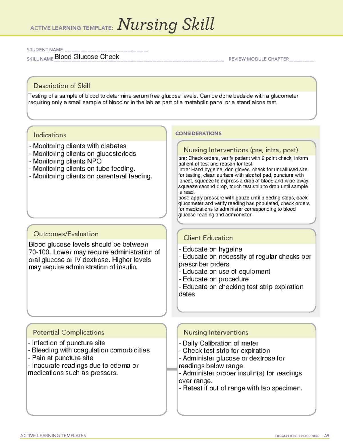 Ati Nursing Skill Template Collecting Sterile Urine Specimen ...