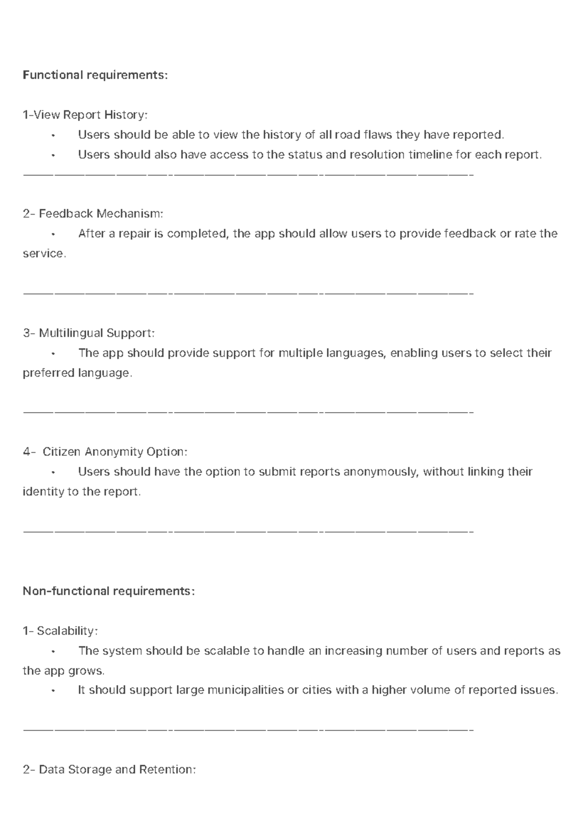 Functional requirements: - Functional requirements: 1-View Report ...