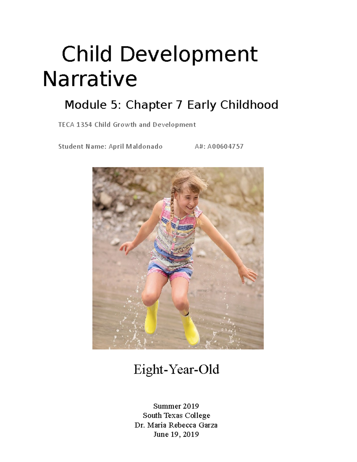 CDN Chapter 7 - Child Development Narrative Module 5: Chapter 7 Early ...