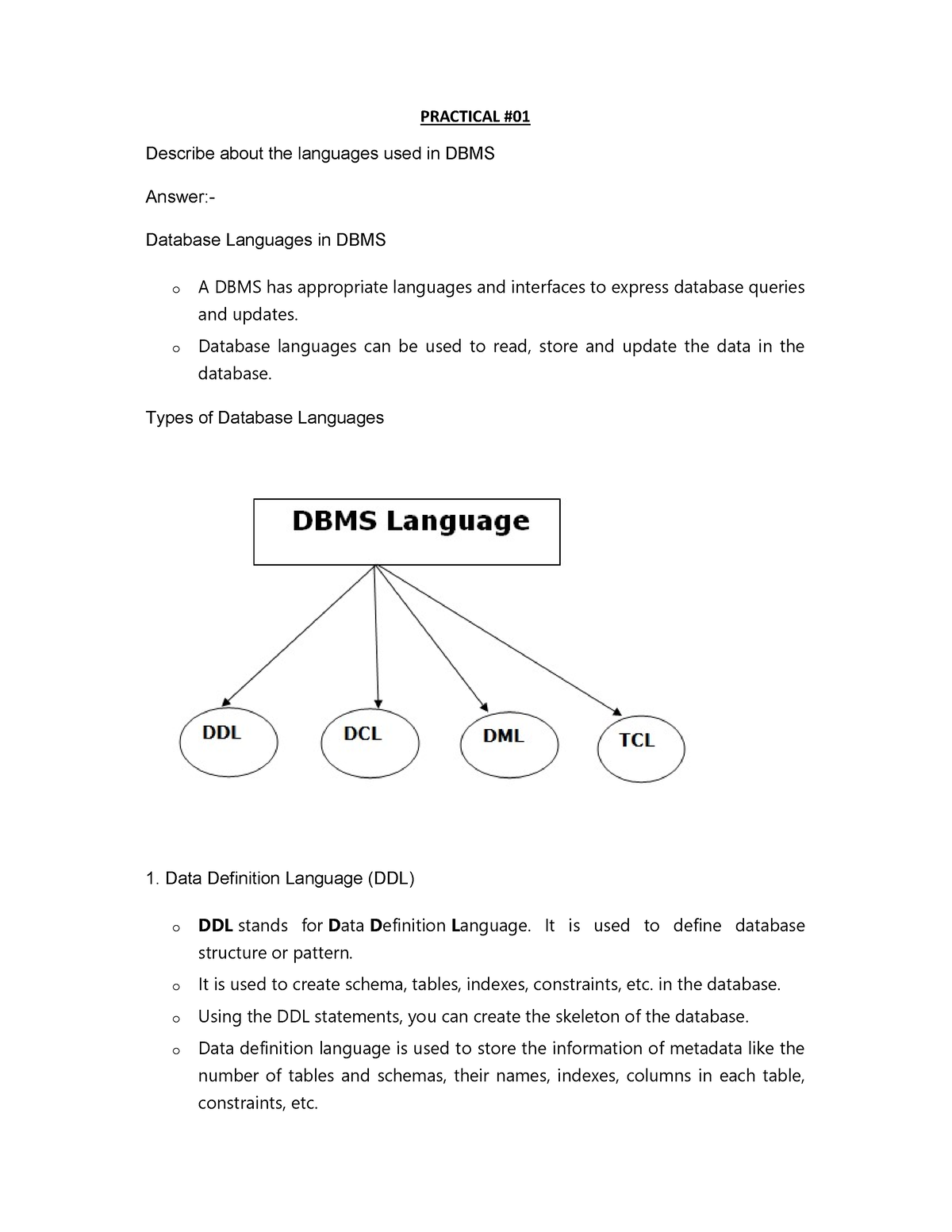 DBMS Practical FILE - Bachelors Of Computer Applications - Studocu