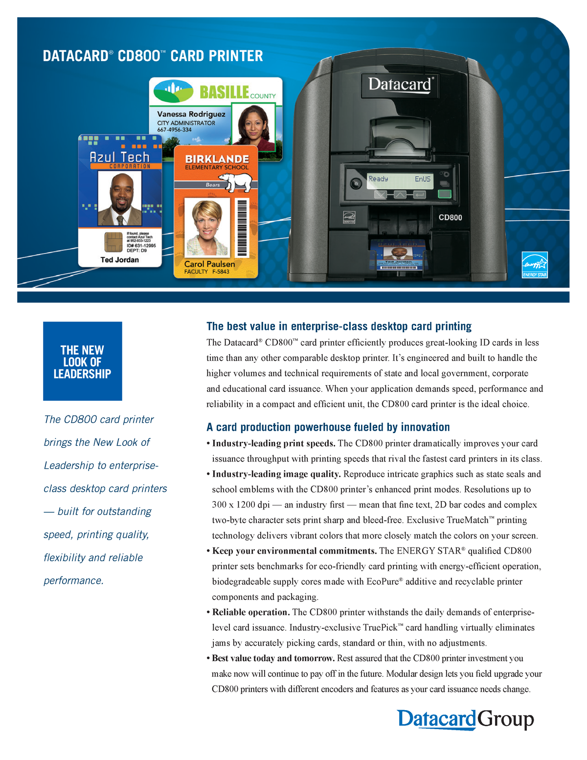 Datacard printer - dsfds - The CD800 card printer brings the New