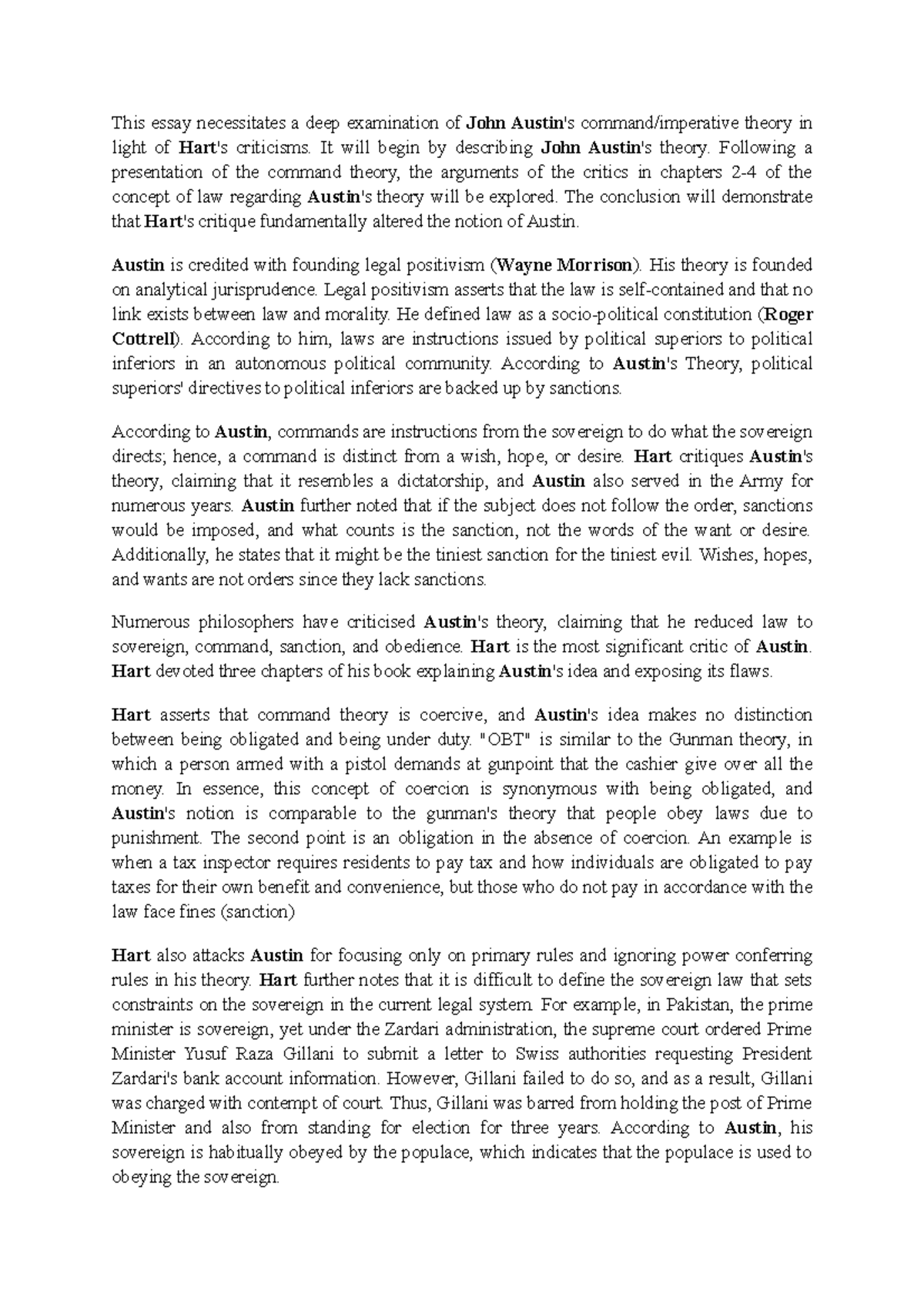 Hart OBT essay prep This essay necessitates a deep examination of