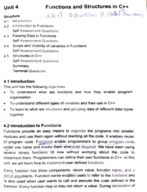 Oops Using C++ - Introduction to Oops and C++ - Unit 1 Introduction to ...